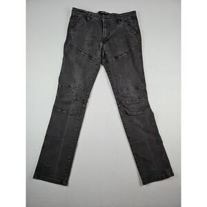 Kenneth Cole Jeans Men's 33x30.5 Black Slim Tapered Streetwear Motorcycle Grunge